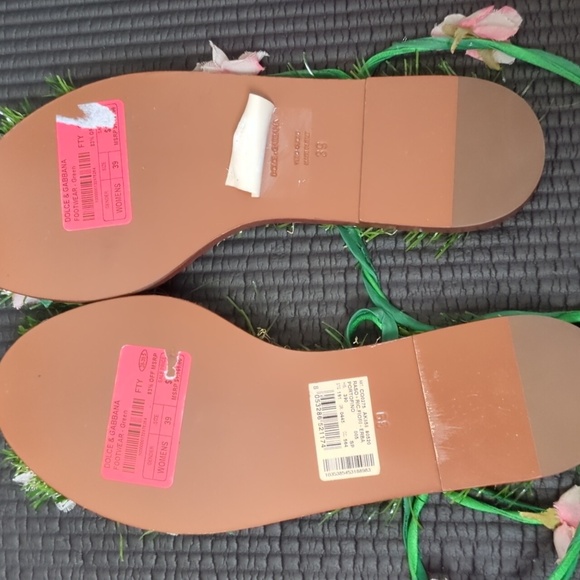 AUTHENTIC DOLCE & GABBANA FAUX GRASS WRAP UP FLORAL SANDALS SIZE 39 - Picture 7 of 7